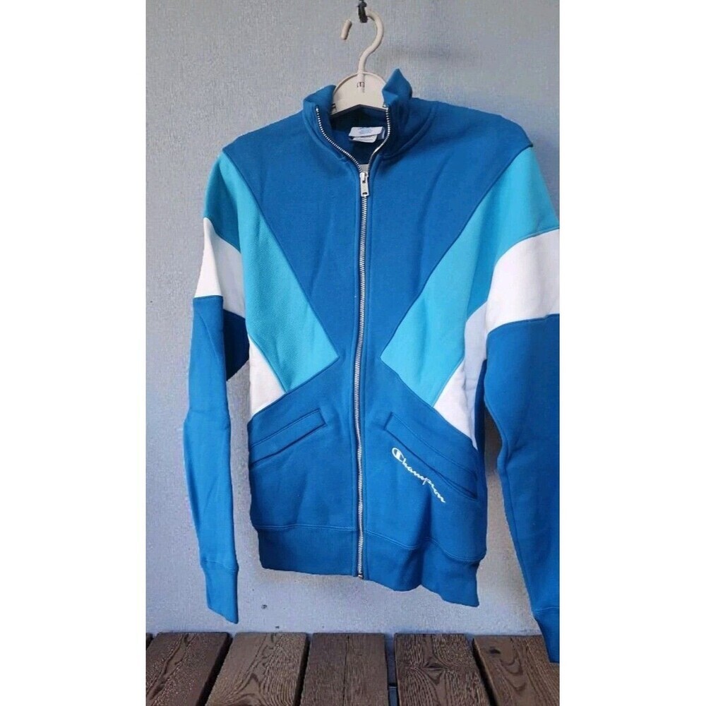 Champion Life Reverse Weave Colorblock Full Zip Logo Track Jacket NWT $80 XS D25